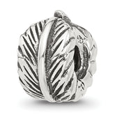 Sterling Silver Reflections Antiqued Leaf Clip Bead